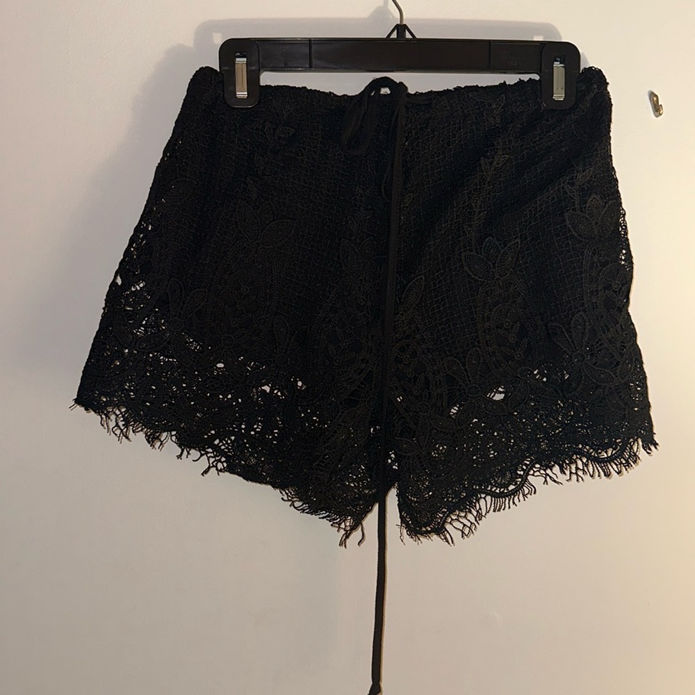 Black lacy shorts